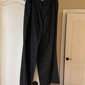 Black linen flare pants